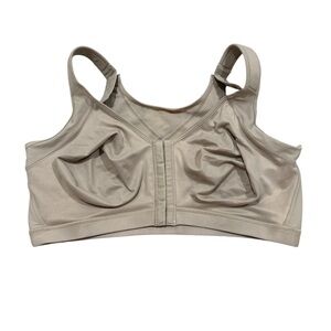 Tan Bra with Molded Cups and Front Zipper